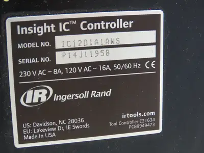 Ingersoll Rand IC12D1A1AWS Insight IC Tool Controller 120VAC - 16A / 240VAC - 8A