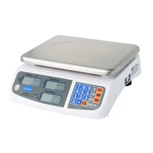 Globe GLS30 30 lb Price Computing Scale w/ LCD Display - Rechargeable Battery, 115v