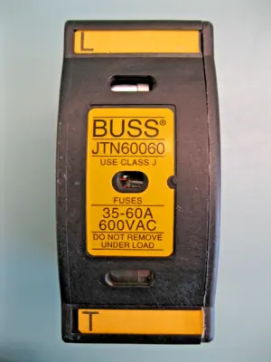 Lot of (4) Buss JNT60060 Finger Safe 35-60A 600 VAC Fuse Holder w Fuses H19
