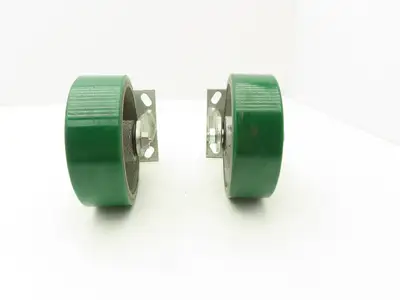 PEMCO E-6 Caster W/6" Heavy Duty Poly Covered Wheel Greaseable Bearings Lot of 2
