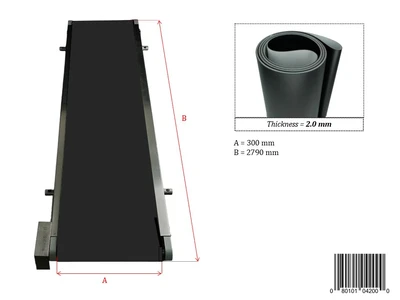 Flat Black Belt for Conveyor - Food Grade (Sizes 300mm to 400mm)