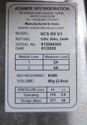 142-1093 Adande VCS R5 V3 2 Drawer Cooler Freezer Chef Prep Station