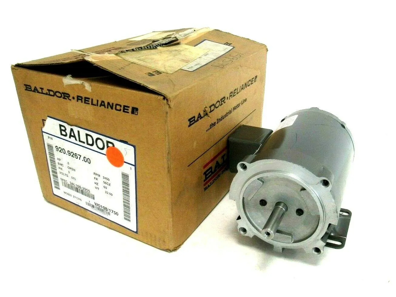 NEW BALDOR 34L108-2955 MOTOR .5HP 575V 3450 RPM 920.9267.00