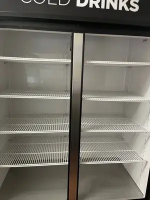 Used True Used 2019 True GDM-49 2 Door Glass Reach-In Merchandising Cooler Refrigerator Display Refrigerators Illinois US | Falcon Restaurant Supply #1375670