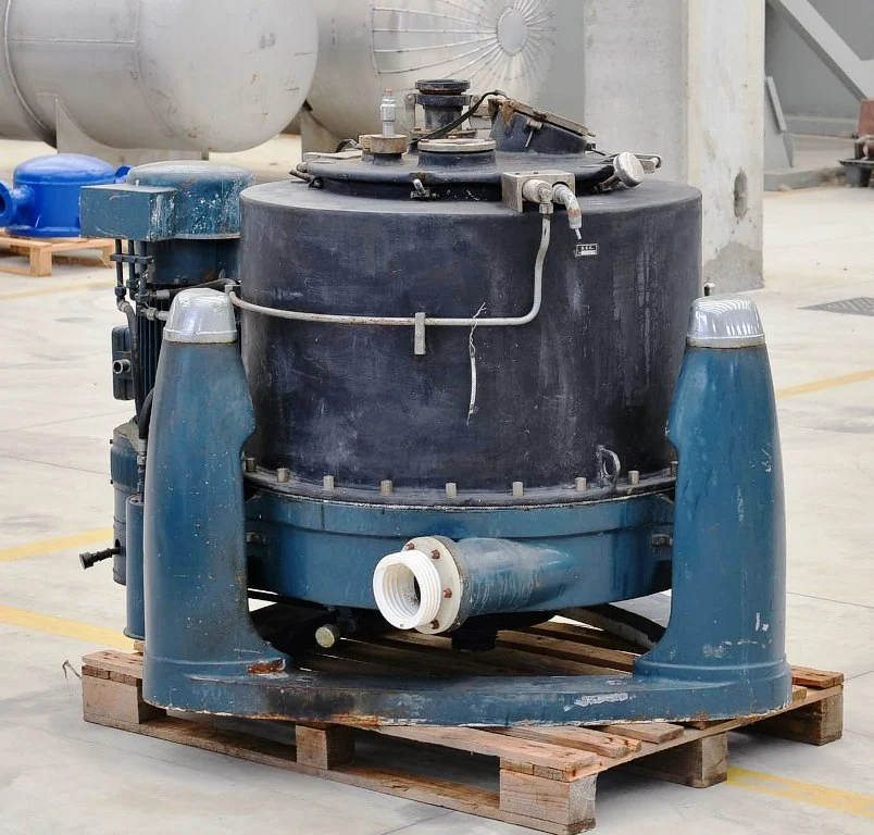Comi-Condor 700mm perforate basket centrifuge, rubber-lined.