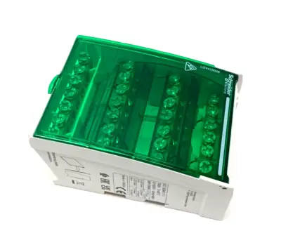 USED SCHNEIDER ELECTRIC LINERGY DS SCREW DISTRIBUTION BLOCK, 4-POLE 100A