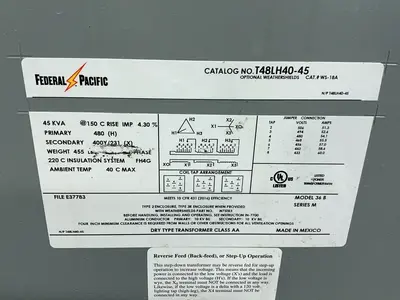 Used FEDERAL PACIFIC T48LH4045 Distribution Transformers Ohio US | HGR 24 #1425415