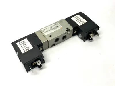 Used SMC Double Solenoid Valve 5-Port 24VDC Solenoid Valves Michigan US | Maverick Industrial Sales #1395082