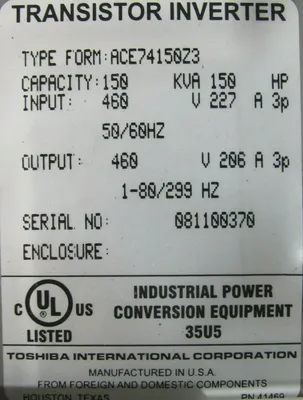 NEW TOSHIBA ACE74150-C TRANSISTOR INVERTER ACE V7 150HP ACE74150Z3