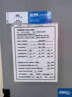 Used Tandem Chillers 70 Ton Tandem Chillers Chiller, Model WX070DZV Chillers Ohio US | Federal Equipment Company #1337720