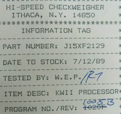 NEW HI-SPEED J15XF2129 CHECKWEIGHER CONTROL BOARD P2-62-129