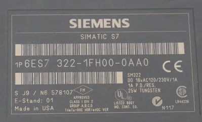SIEMENS 6ES7-322-1FH00-0AA0 OUTPUT MODULE 6ES73221FH000AA0