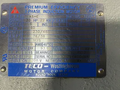 Used TECOWESTINGHOUSE LJ78B4470001 Motors (misc) Ohio US | HGR 24 #1503760