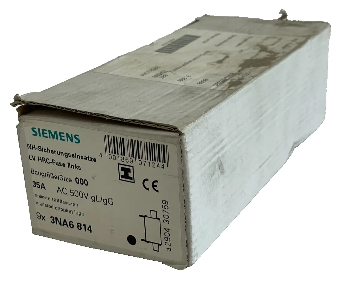 NEW SIEMENS 3NA6 814 LV HRC-FUSE LINKS 35A 500V 3NA6814 LOT OF 9