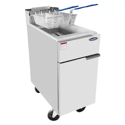 New | in-Stock Atosa New Atosa ATFS-35ES HD 35 LB Gas Deep Fryer - Stainless Steel 60,000 BTU Cookers / Coolers / Fryers Illinois US | Falcon Restaurant Supply #1375304