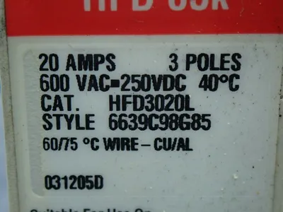 USED CUTLER HAMMER HFD3020L