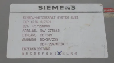 SIEMENS 6EV3-054-0FC POWER SUPPLY MODULE 6EV3054-0FC, 6EV30540FC REPAIRED