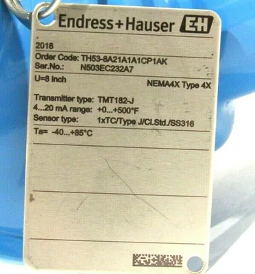 NEW ENDRESS & HAUSER TH53-8A21A1A1CP1AK LEVEL SWITCH 8" TH538A21A1A1CP1AK