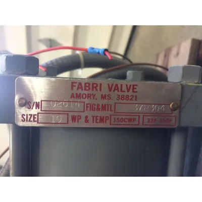 Used 10" Fabri Stainless Steel Knife Gate valve