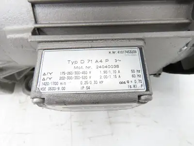 Becker U3.6S D71A4P Rotary Vane Vacuum Pump 4.4CFM 7.2m³/h .3kw 200-520V 3PH