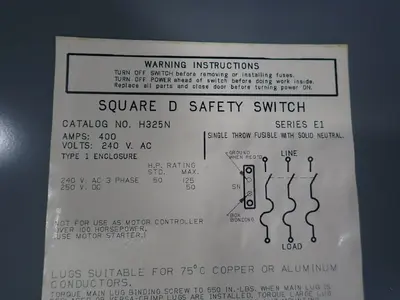 USED SQUARE D H325N