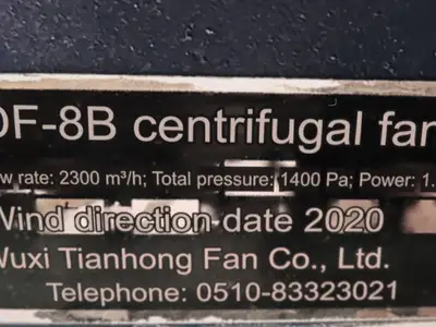 Wuxi DF-8B Centrifugal Blower Exhaust Fan 1353 CFM 1.5kw 3440rpm 480V 3PH