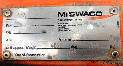 (2) Swaco 414 XP oilfield decanter centrifuges, 316SS.