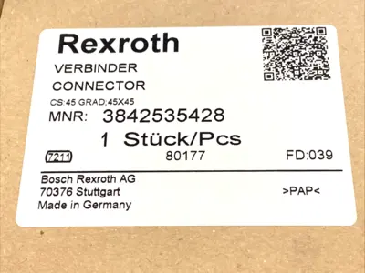 New | in-Stock Rexroth Cast Aluminum 45 Degree Connector w/ Plastic Cover & Hardware Electrical Fittings Michigan US | Maverick Industrial Sales #1419277