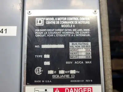 USED SQUARE D MODEL 6