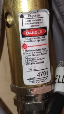USED LASER TOOLS COMPANY Precision Concentric Alignment Lasers