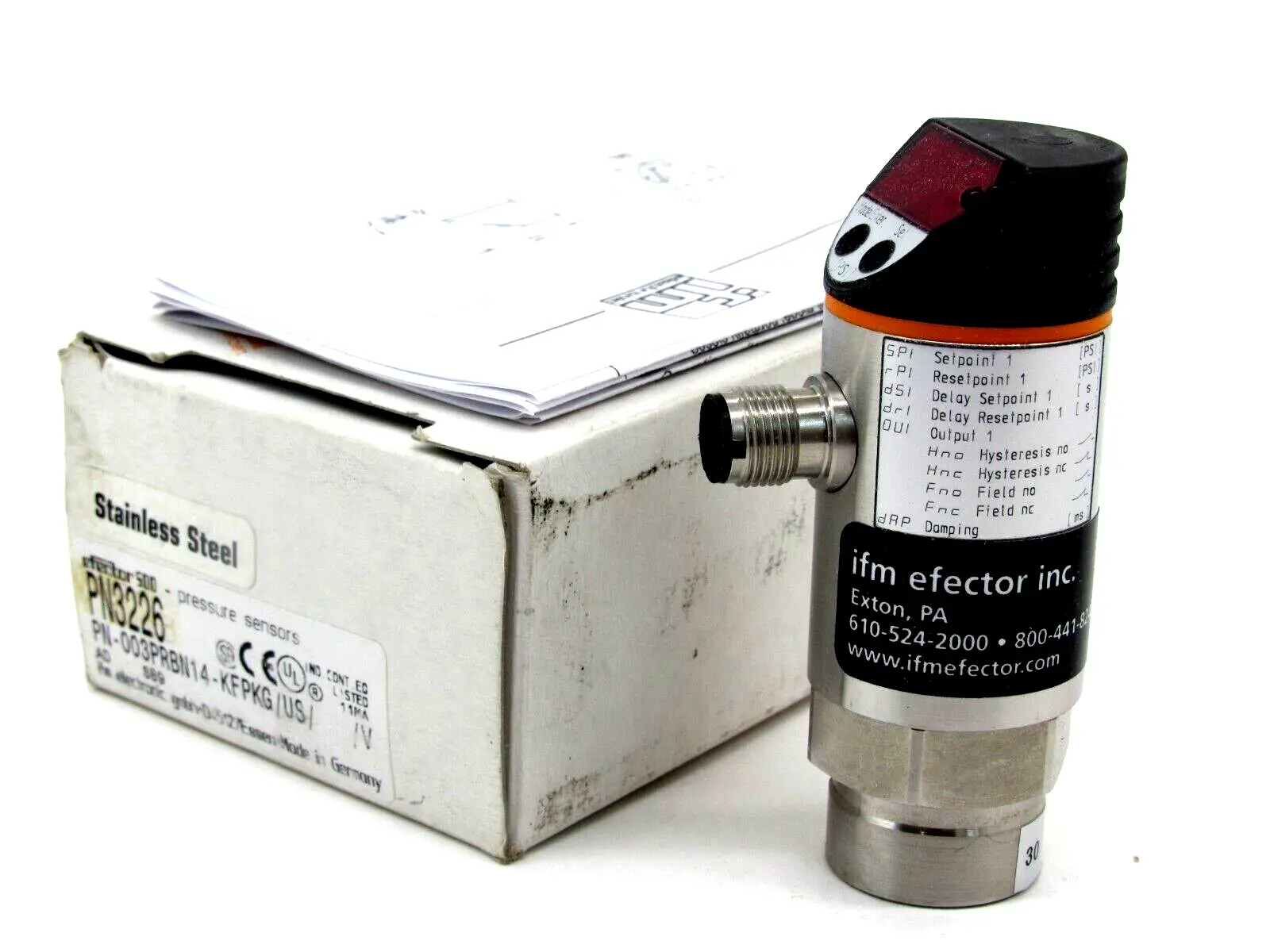 NEW IFM EFECTOR PN3226 PRESSURE SENSOR PN-003PRBN14-KFPKG/US/V
