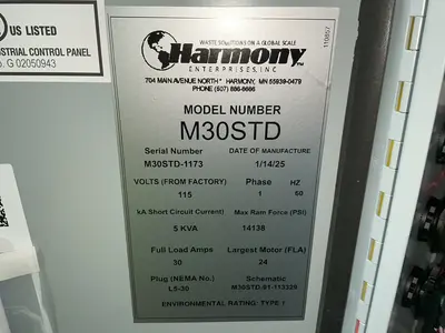 New | in-Stock 2025 HARMONY ENTERPRISES M30STD Balers Ohio US | HGR 24 #1482269