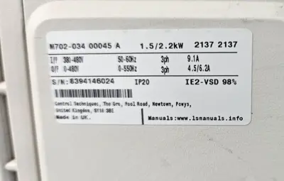 Control Techniques M702-03400045A 1.5/2.2 KW 380-480V (BIN553)