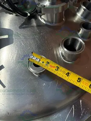 USED PRECISION 250 LITER STAINLESS STEEL JACKETED REACTOR 45 PSI W/ LIGHTNIN MIXER.