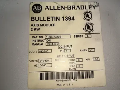 Used ALLENBRADLEY 1394AM03 Servo Controller Parts Ohio US | HGR 24 #1508139