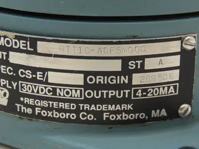 Foxboro RTT10-AQFSN000 Temperature Transmitter 30VDC Haz Loc