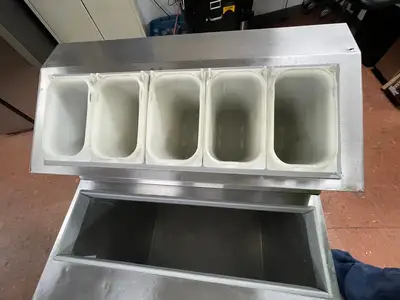 Used Silver King Used Silver King 27" Ice Cream Topping Refrigerated Fountainette Stainless 115v Ice Cream Equipment Illinois US | Falcon Restaurant Supply #1375850