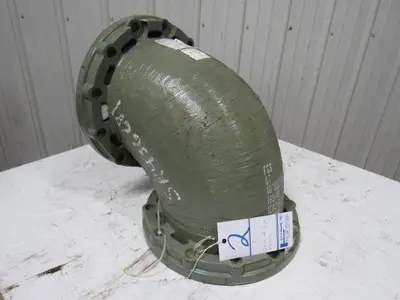 NOV 022100-362-0 10" Flanged Fiberglass 90° Elbow Green Thread 225 PSIG