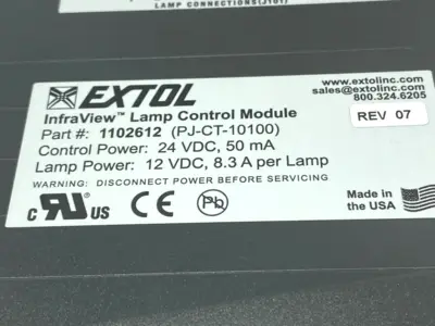 Used Extol Rev 07 InfraView Lamp Control Module PLC Input & Output Michigan US | Maverick Industrial Sales #1414208