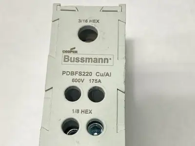USED COOPER BUSSMANN POWER DISTRIBUTION BLOCK 600V 175A