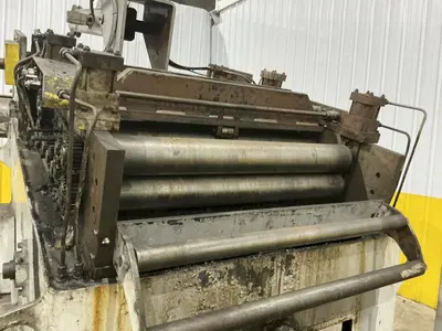 30,000 LBS X 36" PERFECTO COIL FEED LINE, COIL REEL UNCOILER & STRAIGHTENER: YOBRO #24871