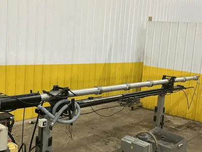 12' LNS MODEL 3.20HS-4.8 HYDRAULIC CNC LATHE MAGAZINE STYLE BAR FEEDER: YOBRO #25107