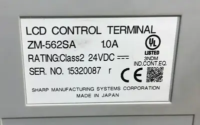 SHARP ZM-562SA LCD CONTROL TERMINAL 24VDC 1.0A 2B