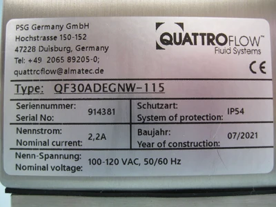 Quattroflow QF30 Model QF30ADEGNW-115 Quaternary Diaphragm Pump E12