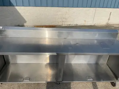 Used Winholt 96" X 24" Stainless Steel Cabinet with Casters - SS342 Food Prep Tables Illinois US | Falcon Restaurant Supply #1374896