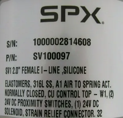 NEW SPX CU41T CONTROL VALVE K080-00-12-01 SV100097
