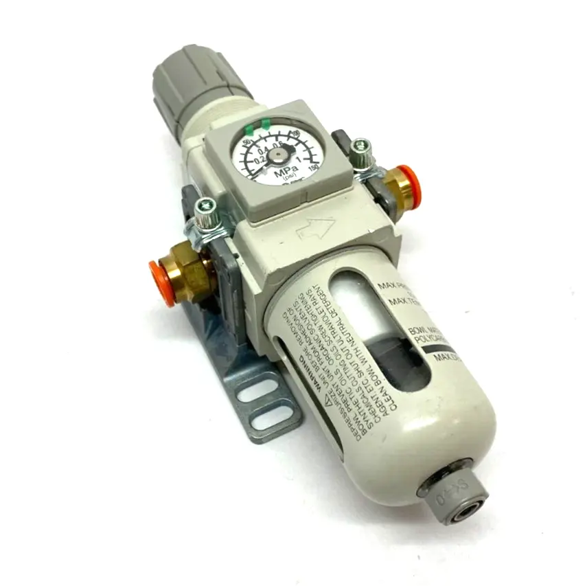 AW20K-N02-1CZ-B | SMC  Modular Filter Regulator 3~30psi Set Press w/ Dual Spacers - New – Open box