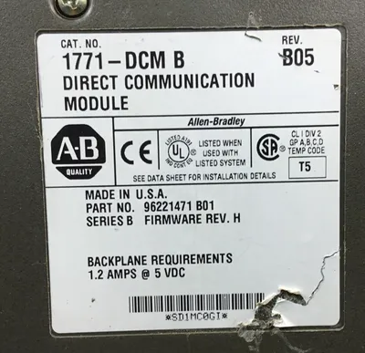 ALLEN BRADLEY 1771-DCM /B DIRECT COMMUNICATION MODULE Rev. B05 3D-10