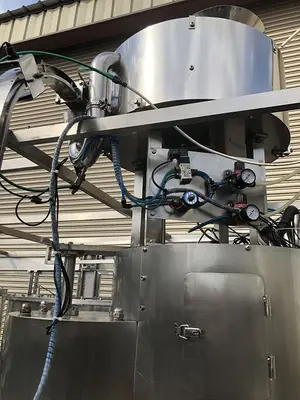 USED 2014 ZHANG J IAGANG, BEIJING CHINA TRI-BLOCK 40 VALVE BOTTLE RINSER, FILLER, CAPPER