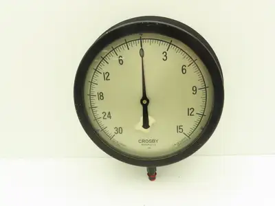 Crosby NA Gauge 30 in Hg Vacuum - 15 psi 1/4" NPT 8" Face